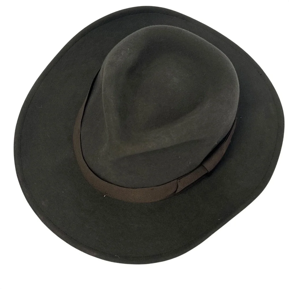 Indiana Jones Dorfman Pacific Wool‎ Felt Fedora Hat Brown Olive Mens Large